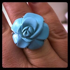 Beautiful silver ring rose turquoise